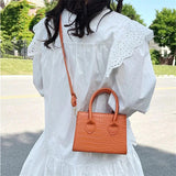 Crocodile Pattern PU Leather Crossbody Bags for Women Chain Shoulder Handbags