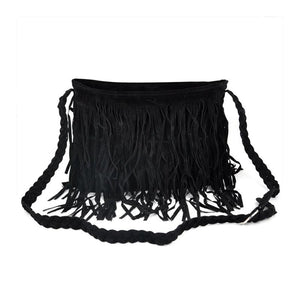 Boho Hippie Fringed Tassel Suede Shoulder Messenger Bag