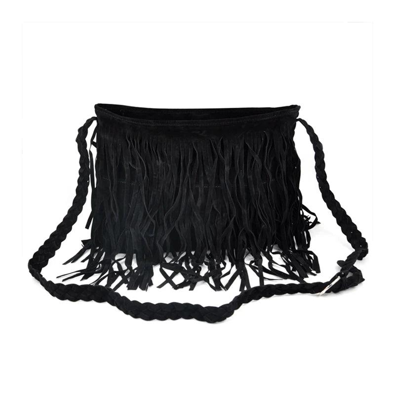 Boho Hippie Fringed Tassel Suede Shoulder Messenger Bag