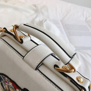 Embroidered Elephant Pattern PU Handbag