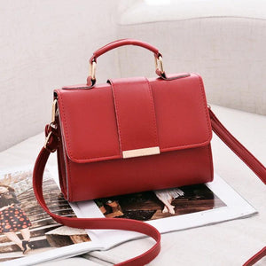 Small Flap Crossbody Handbags PU Leather Top Handle Messenger Bag