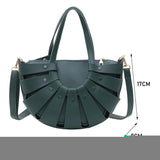 Hollow Semicircle Shoulder Crossbody Bags Women PU Leather Messenger Bag