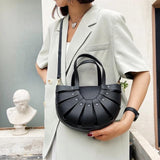 Hollow Semicircle Shoulder Crossbody Bags Women PU Leather Messenger Bag