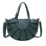 Hollow Semicircle Shoulder Crossbody Bags Women PU Leather Messenger Bag