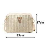 Straw Crossbody Bag Boho Woven Summer Beach Shoulder Handbag