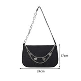 Women's Casual Nylon Shoulder Bag with Zipper - Small Handbag