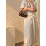Retro Beaded Chain Small Handbags Ladies Mini Square Shoulder Crossbody Bags