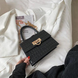 Crocodile Pattern Leather Chain Shoulder Bag