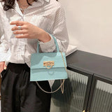 Crocodile Pattern Leather Chain Shoulder Bag
