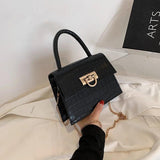 Crocodile Pattern Leather Chain Shoulder Bag