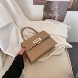 Crocodile Pattern Leather Chain Shoulder Bag