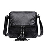 Tassels Crossbody Bag Soft Leather Purses And Handbag Women Shoulder Messenger B