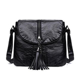Tassels Crossbody Bag Soft Leather Purses And Handbag Women Shoulder Messenger B