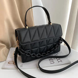 Plaid Shoulder Crossbody Bag Chain Handbag Small Flap Handle Bag