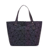 Geometric Luminous Shoulder Bags Holographic Foldable Messenger Bag
