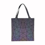 Geometric Luminous Shoulder Bags Holographic Foldable Messenger Bag
