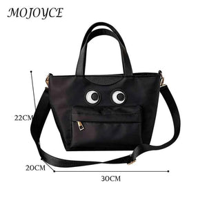 Funny Shoulder Handbag Fun Eyes Prints Nylon Bucket Lunch Bag