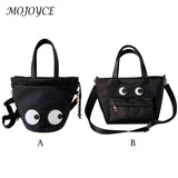 Funny Shoulder Handbag Fun Eyes Prints Nylon Bucket Lunch Bag