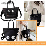 Funny Shoulder Handbag Fun Eyes Prints Nylon Bucket Lunch Bag