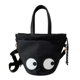 Funny Shoulder Handbag Fun Eyes Prints Nylon Bucket Lunch Bag