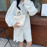 Corduroy Women's Bucket Shoulder Bag Solid Tote Purse Handbags