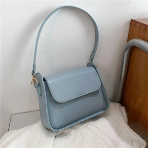 Women's PU Leather Armpit Shoulder Bag Solid Handbag