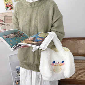 Soft Plush Women Small Handbag Lamb Wool Shoulder Bags