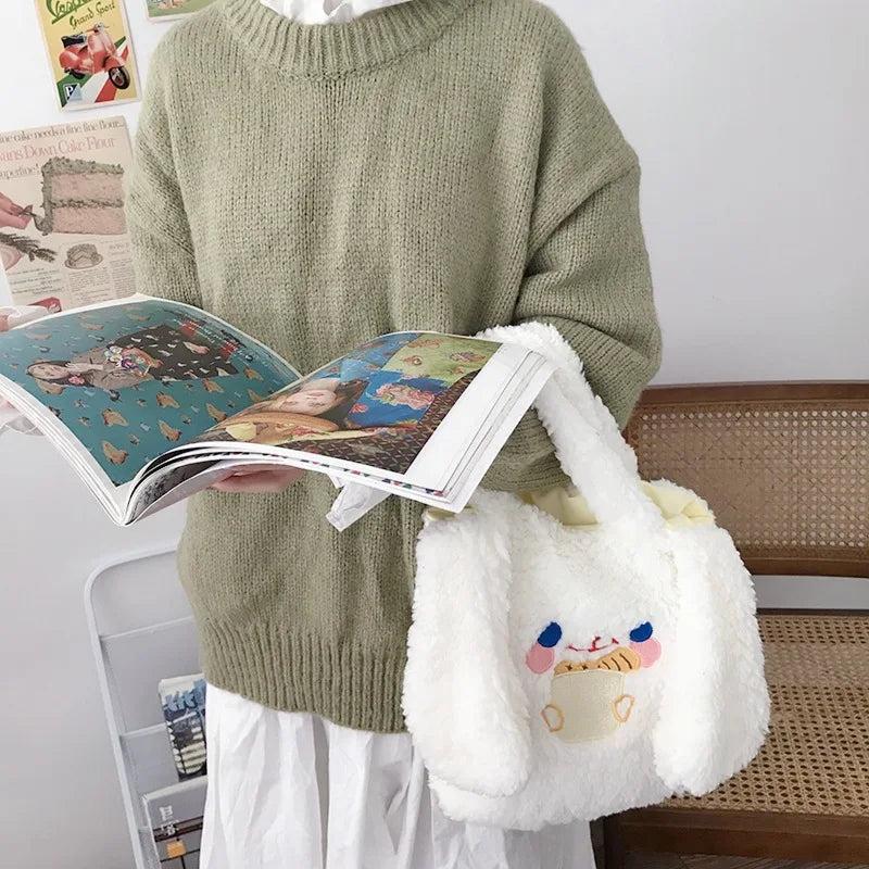 Soft Plush Women Small Handbag Lamb Wool Shoulder Bags