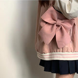 Retro Bowknot Women's Underarm Bag Small Tote Shoulder Bags Pink Handbags
