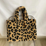 Winter Lamb Wool Women Shoulder Bags Large Capacity Soft Plush Handbags