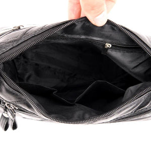 Soft Sheepskin Leather Shoulder Bag Tassel Female Handbag