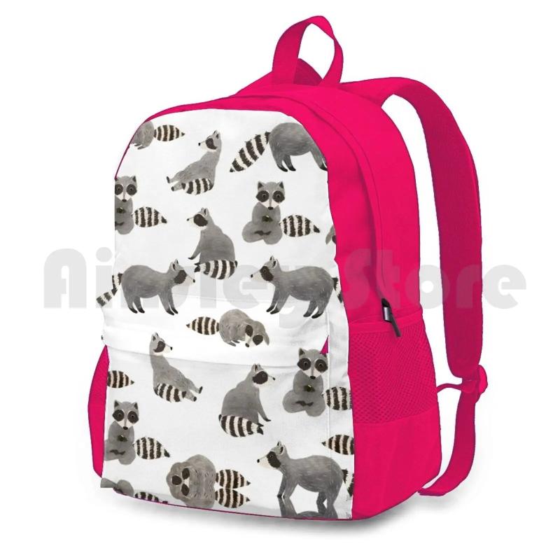 Silly Raccoon Pattern Outdoor Hiking Backpack Climbing Sports Bag