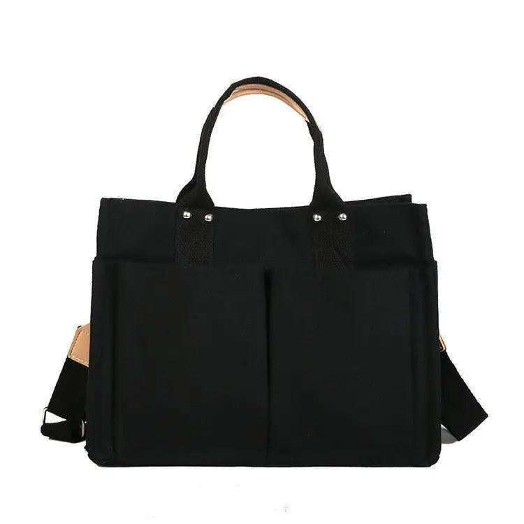 Solid Canvas Casual Handbags Crossbody Bags for Women Shopper Shoulder Bag
