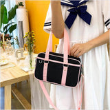 Japanese Style Women Canvas Satchel Handbag School Book Bags