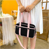 Japanese Style Women Canvas Satchel Handbag School Book Bags