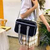 Japanese Style Women Canvas Satchel Handbag School Book Bags
