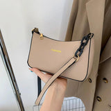 Solid Pu Leather Women Shoulder Bag