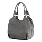 Canvas Women Shoulder Bag Multi-layer Pockets Casual Tote Shopping Hobos