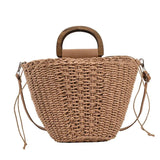 Summer Straw Tote Bag Rattan Beach Crossbody Bags for Women