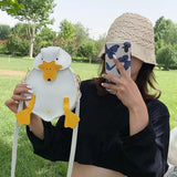 Vintage Duck Shape PU Leather Crossbody Bag