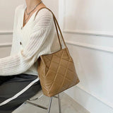 Large Capacity Shoulder Bag Ladies Handbags PU Leather Bucket Bags For Women