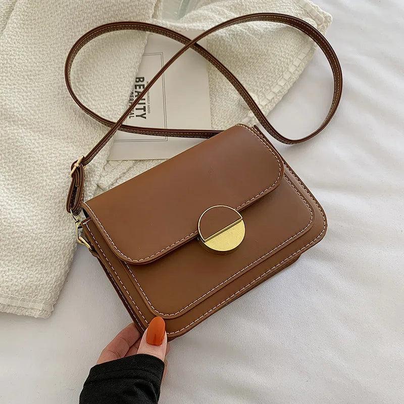 Women's Patchwork Pu Leather Messenger Bag Shoulder Bag