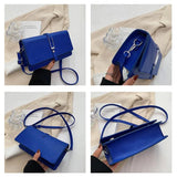 Retro Square Pu Leather Ladies Shoulder Bag Flap Tote Bag