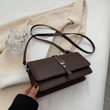 Retro Square Pu Leather Ladies Shoulder Bag Flap Tote Bag