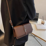 Retro Square Pu Leather Ladies Shoulder Bag Flap Tote Bag