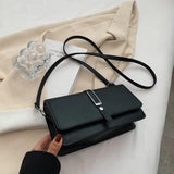 Retro Square Pu Leather Ladies Shoulder Bag Flap Tote Bag