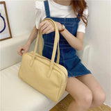 Women's Soft PU Leather Top-handle Bag Large Capacity Casual Tote Handbag