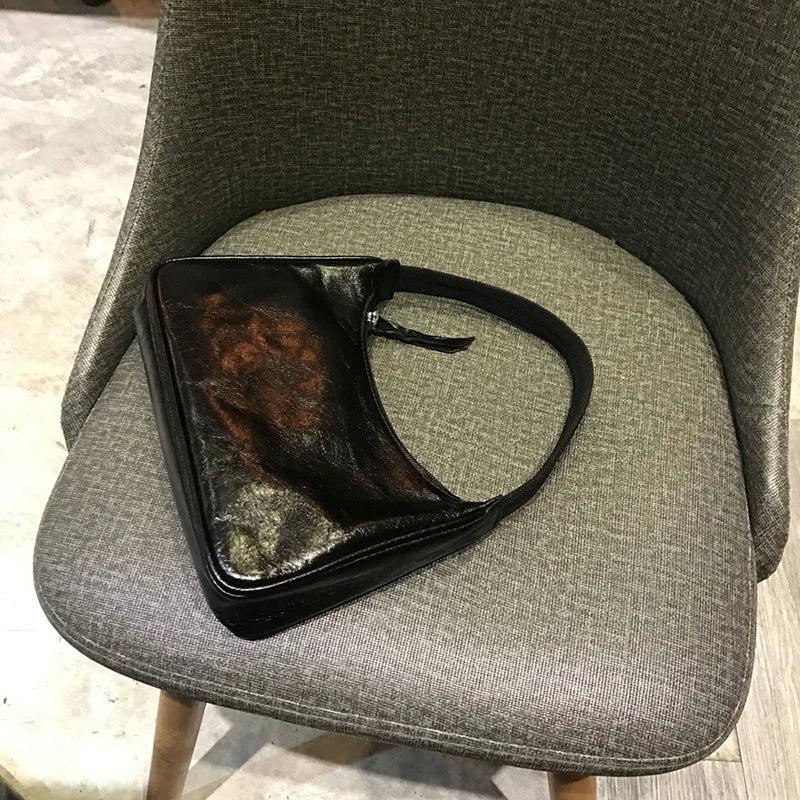 Retro Armpit Bag PU Leather One-shoulder Hand Carry Mini Niche Square Bag