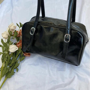 Retro Green Large Shoulder Bag Women PU Leather Tote Purse Handbags