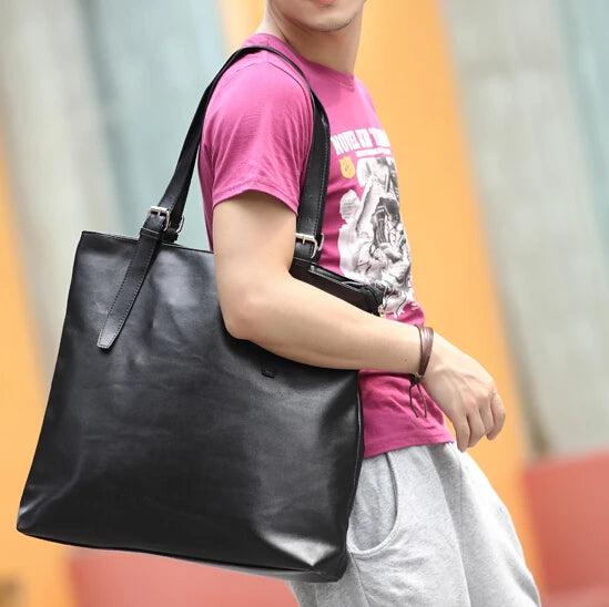 X-Online Hot Man Handbag Male Large Tote Big Shopping Bag